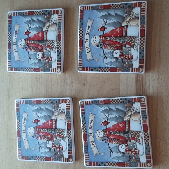 NWT Ceramic coasters/wood holder - Picture 4 of 7